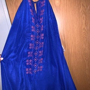 Blue and orange dress